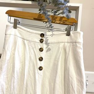 TopShop Nordstrom white pleated wide leg pant 8